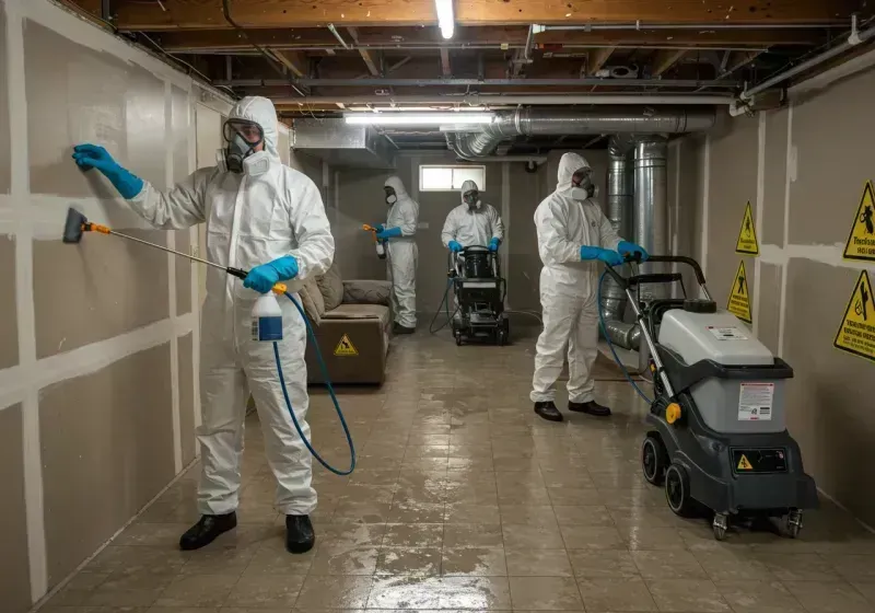 Basement Moisture Removal and Structural Drying process in Fillmore, CA